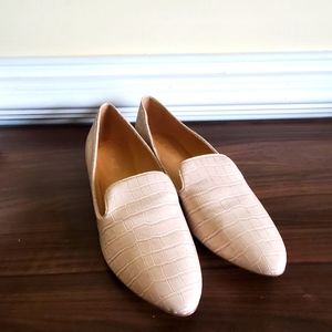 Nine West Cream Pointed Toe Ballet Flats 10M